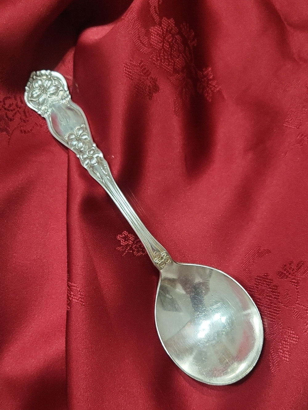 Vtg 1940 "D" Engraved Soup Spoon